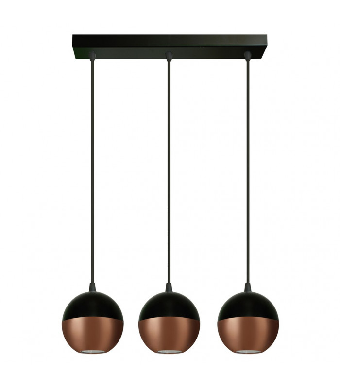 Midway Straight Bar Pendant Ceiling Light Black Copper 40cm-1