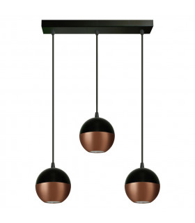 Midway Straight Bar Pendant Ceiling Light Black Copper 40cm-2
