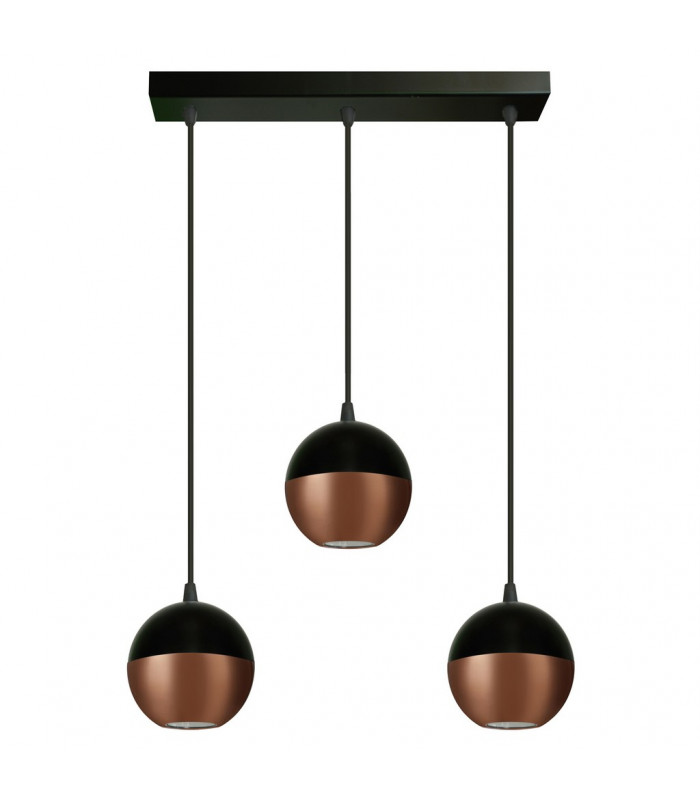 Midway Straight Bar Pendant Ceiling Light Black Copper 40cm-2