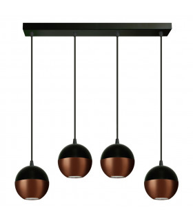 Midway Straight Bar Pendant Ceiling Light Black Copper 60cm