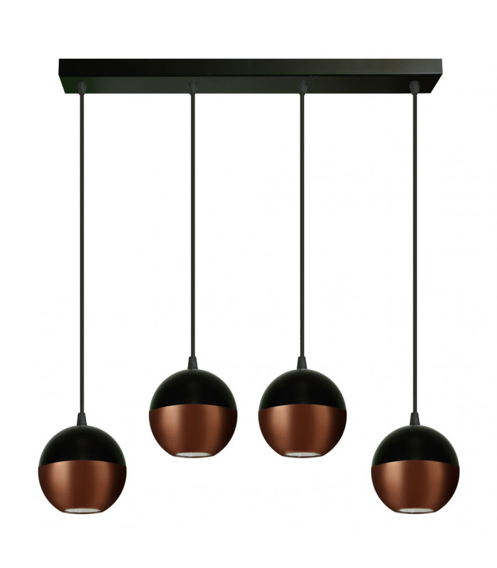 Midway Straight Bar Pendant Ceiling Light Black Copper 60cm
