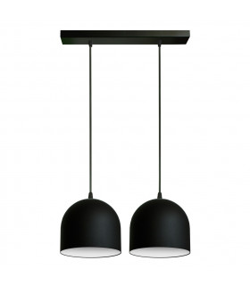 Madison Straight Bar Pendant Ceiling Light Black White 42cm