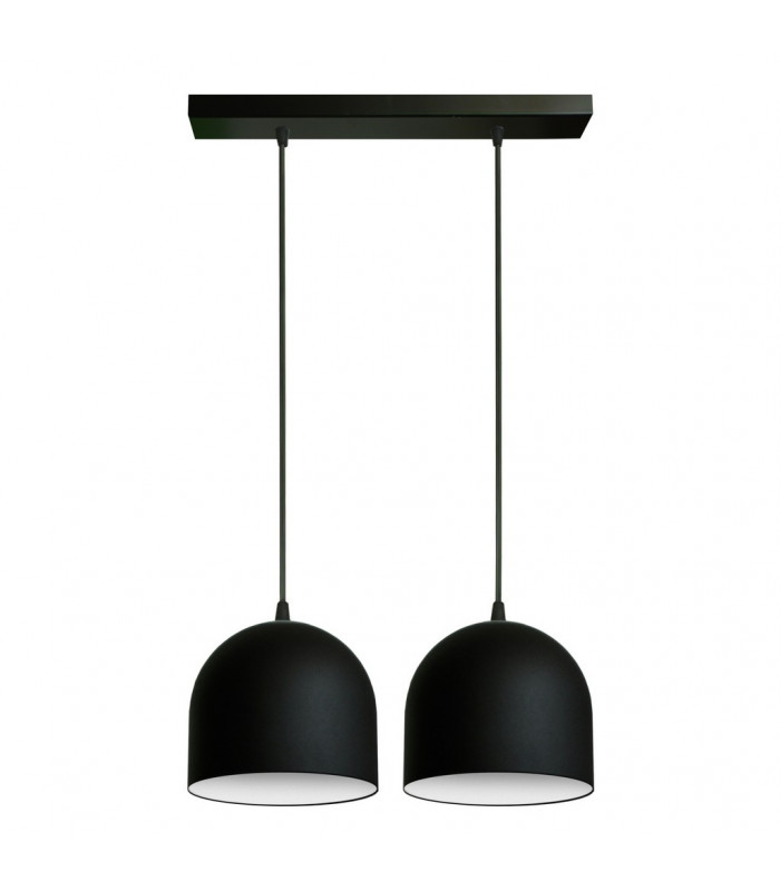 Madison Straight Bar Pendant Ceiling Light Black White 42cm