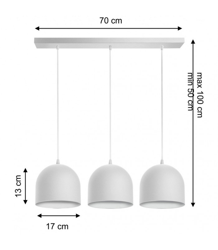 Madison Straight Bar Pendant Ceiling Light White 70cm-2
