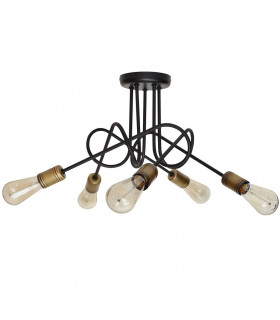 Oxford Multi Arm Semi Flush Ceiling Light Black Patina 50cm-1
