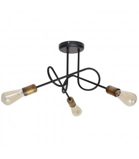 Oxford Multi Arm Semi Flush Ceiling Light Black Patina 50cm-1