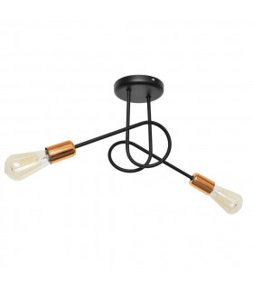 Oxford Multi Arm Semi Flush Ceiling Light Black Copper 38cm