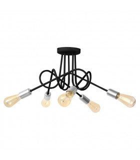 Oxford Multi Arm Semi Flush Ceiling Light Black Chrome 50cm