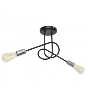 Oxford Multi Arm Semi Flush Ceiling Light Black Chrome 38cm