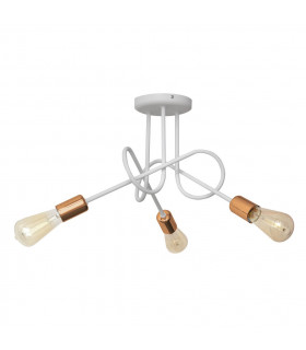 Oxford Multi Arm Semi Flush Ceiling Light White Copper 50cm