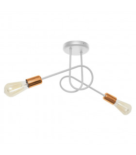 Oxford Multi Arm Semi Flush Ceiling Light White Copper 38cm-1