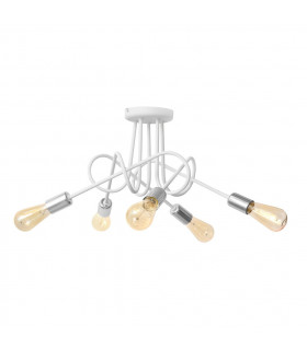 Oxford Multi Arm Semi Flush Ceiling Light White Chrome 50cm