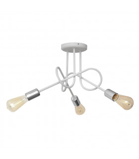 Oxford Multi Arm Semi Flush Ceiling Light White Chrome 50cm
