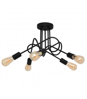 Oxford Multi Arm Semi Flush Ceiling Light Black 50cm-1