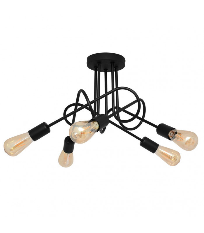 Oxford Multi Arm Semi Flush Ceiling Light Black 50cm-1
