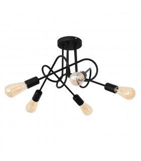 Oxford Multi Arm Semi Flush Ceiling Light Black 50cm-2