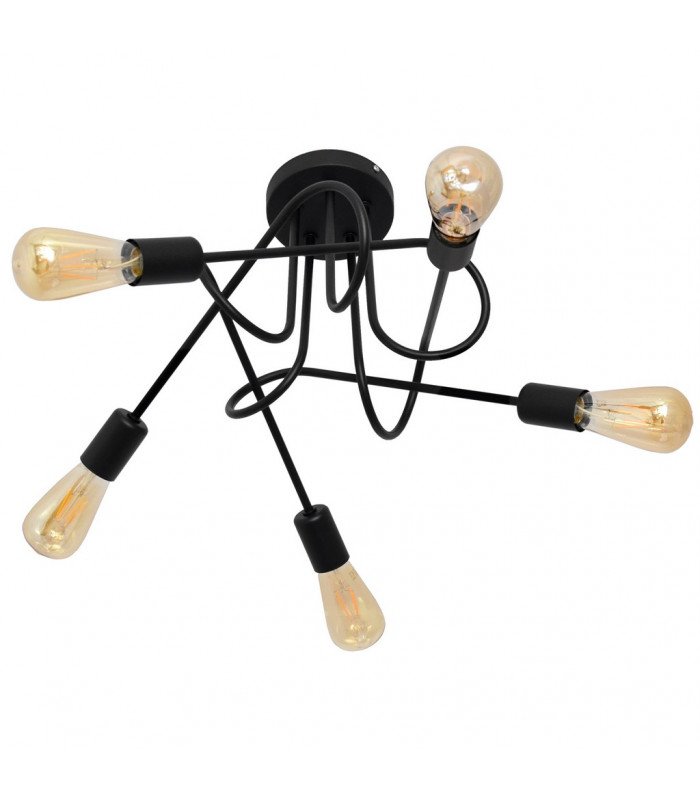Oxford Multi Arm Semi Flush Ceiling Light Black 50cm-3