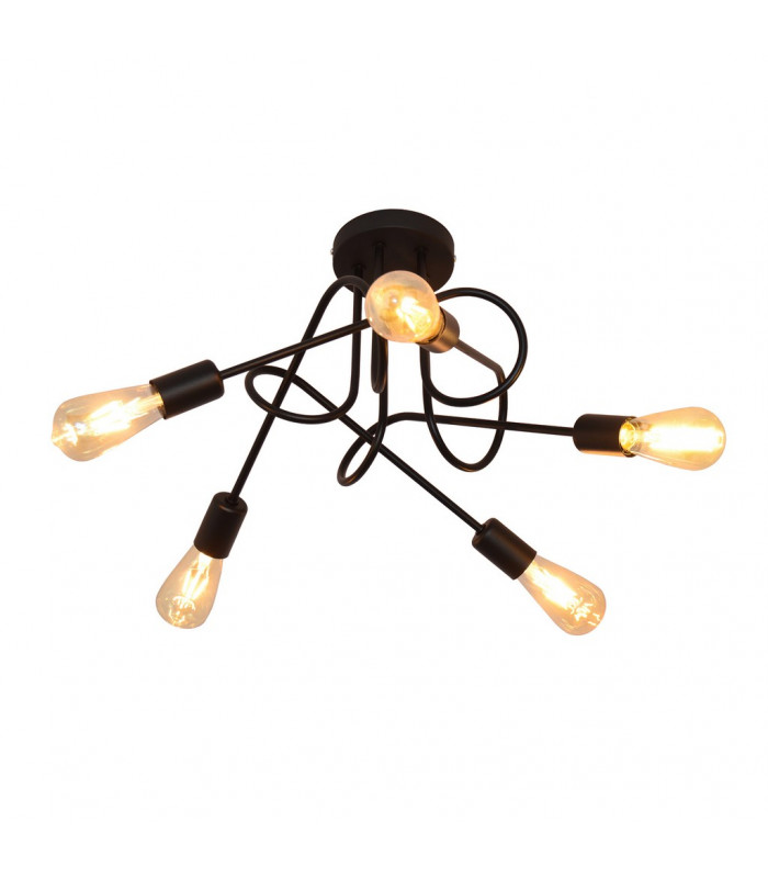 Oxford Multi Arm Semi Flush Ceiling Light Black 50cm-5