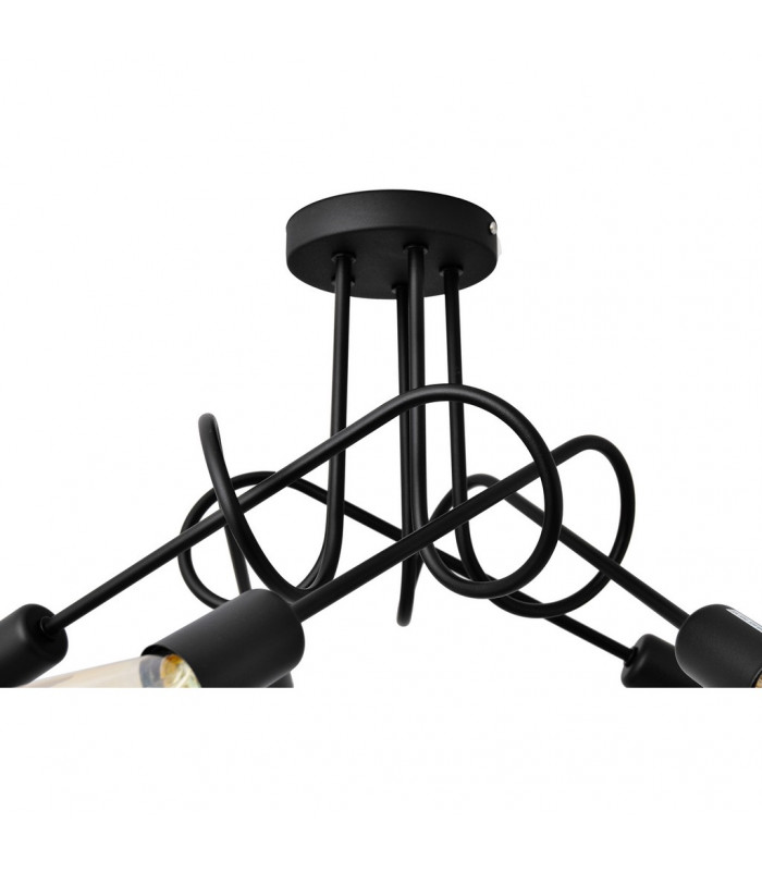 Oxford Multi Arm Semi Flush Ceiling Light Black 50cm-7