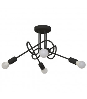 Oxford Multi Arm Semi Flush Ceiling Light Black 44cm-1