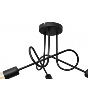 Oxford Multi Arm Semi Flush Ceiling Light Black 44cm-2
