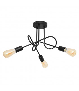Oxford Multi Arm Semi Flush Ceiling Light Black 50cm-1