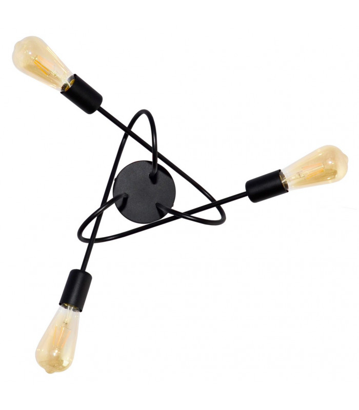 Oxford Multi Arm Semi Flush Ceiling Light Black 50cm-2