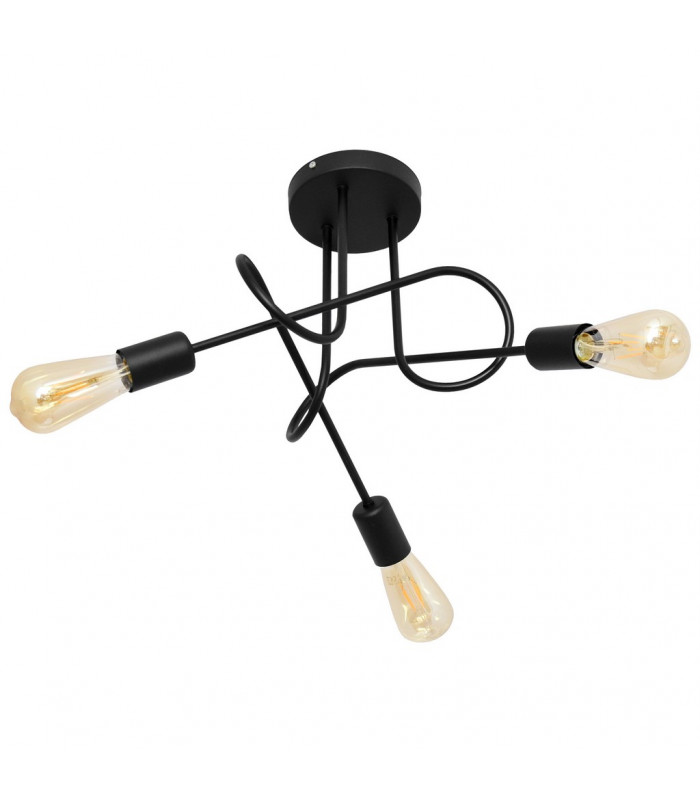 Oxford Multi Arm Semi Flush Ceiling Light Black 50cm-3