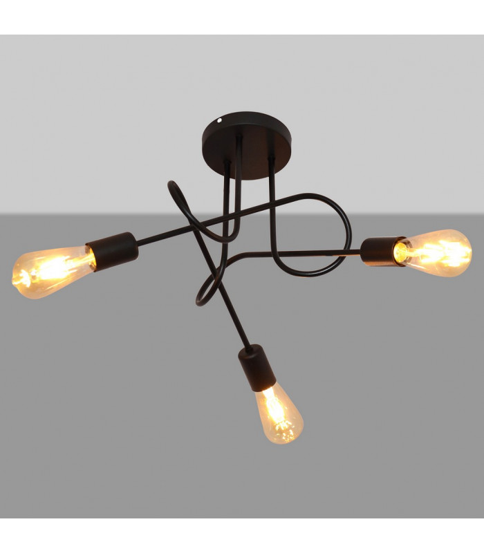 Oxford Multi Arm Semi Flush Ceiling Light Black 50cm-5