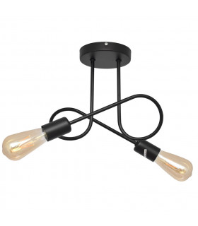 Oxford Multi Arm Semi Flush Ceiling Light Black 38cm-1