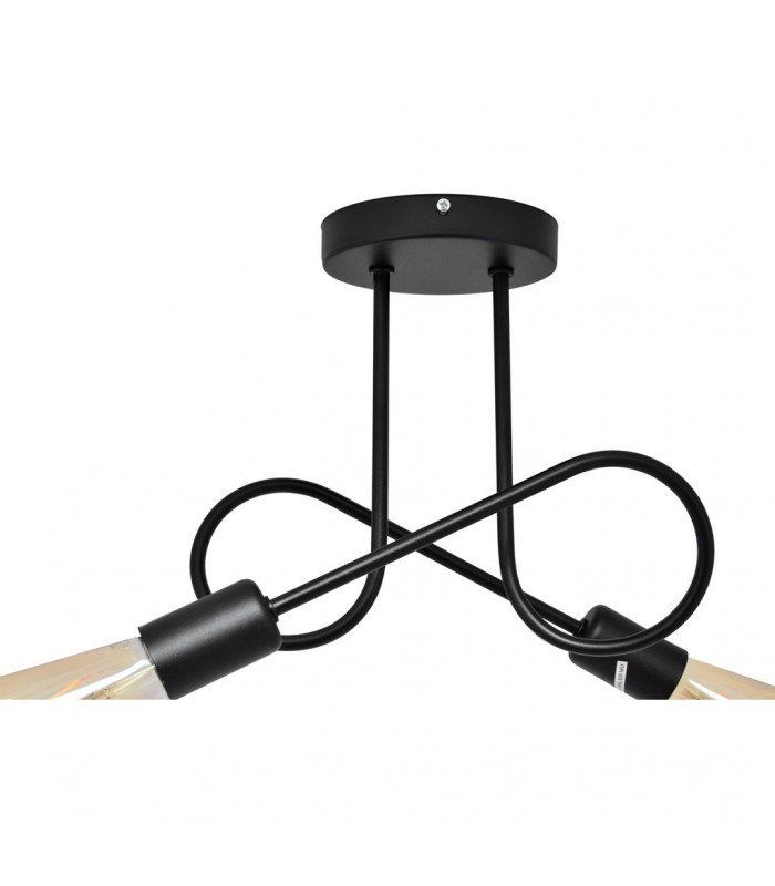 Oxford Multi Arm Semi Flush Ceiling Light Black 38cm-4