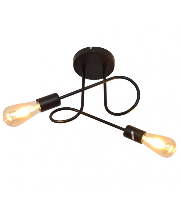 Oxford Multi Arm Semi Flush Ceiling Light Black 38cm-6