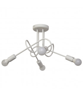Oxford Multi Arm Semi Flush Ceiling Light White 44cm