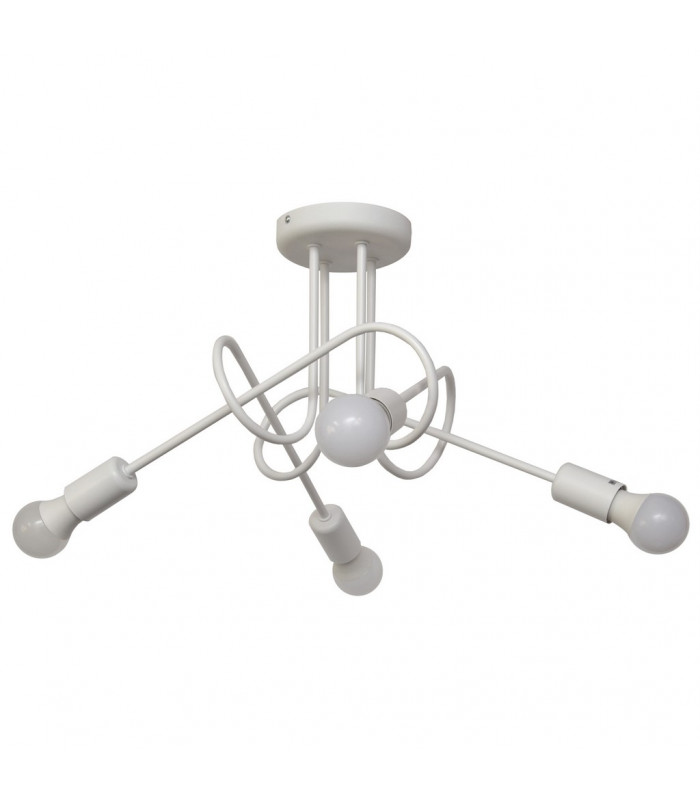 Oxford Multi Arm Semi Flush Ceiling Light White 44cm