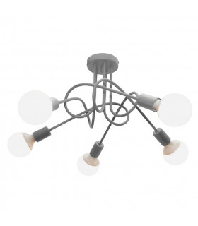 Oxford Multi Arm Semi Flush Ceiling Light Grey 50cm