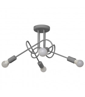 Oxford Multi Arm Semi Flush Ceiling Light Grey 44cm