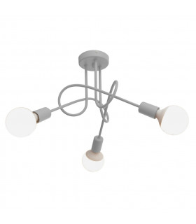 Oxford Multi Arm Semi Flush Ceiling Light Grey 50cm