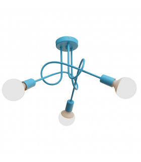 Oxford Multi Arm Semi Flush Ceiling Light Turquoise 50cm