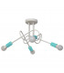 Oxford Multi Arm Semi Flush Ceiling Light White Turqouise 44cm