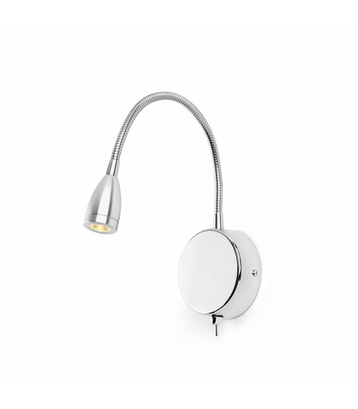 LED Indoor Wall Light Reading Lamp Chrome - 1