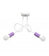 Oxford Multi Arm Semi Flush Ceiling Light White Purple 38cm