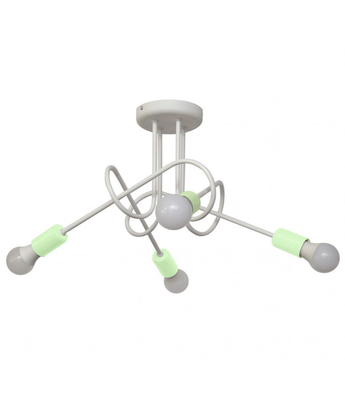 Oxford Multi Arm Semi Flush Ceiling Light White Minth 44cm