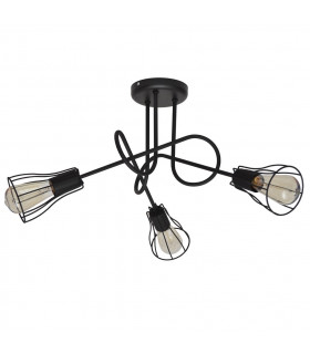 Oxford Multi Arm Semi Flush Ceiling Light Black 56cm