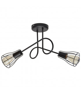 Oxford Multi Arm Semi Flush Ceiling Light Black 41cm
