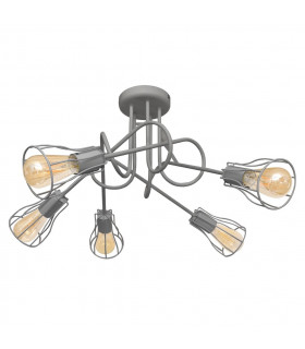 Oxford Multi Arm Semi Flush Ceiling Light Grey 64cm