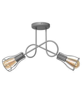 Oxford Multi Arm Semi Flush Ceiling Light Grey 41cm