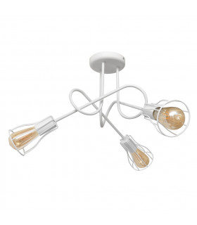 Oxford Multi Arm Semi Flush Ceiling Light White 56cm