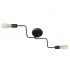 Tube Multi Arm Semi Flush Ceiling Light Black 54cm