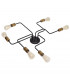 Tube Multi Arm Semi Flush Ceiling Light Black Patina 75cm-1