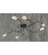 Tube Multi Arm Semi Flush Ceiling Light Black Patina 75cm-2